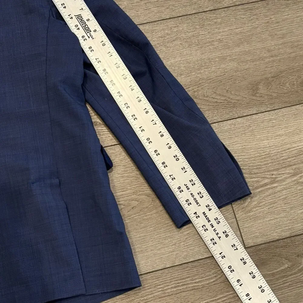 Cole Haan Grand OS Blazer Jacket 2 Button Blue Men’s 44R Wool Spandex Blend‎